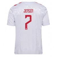 Camisa de time de futebol Dinamarca Mathias Jensen #7 Replicas 2º Equipamento Europeu 2024 Manga Curta